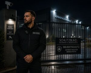 Objektschutz durch Sicherheitsdienst am Firmengebäude
