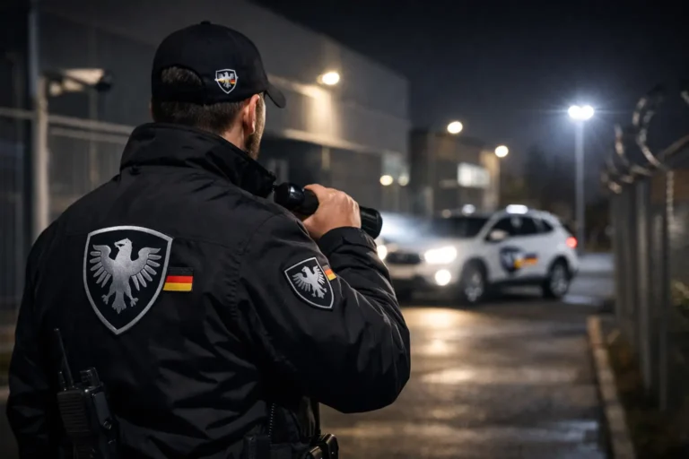 Kontrollfahrten durch Sicherheitsdienst im Gewerbegebiet